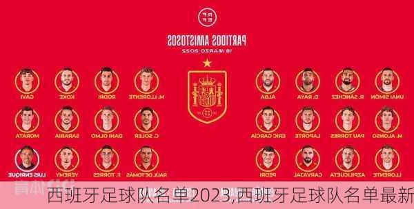 西班牙足球队名单2023,西班牙足球队名单最新